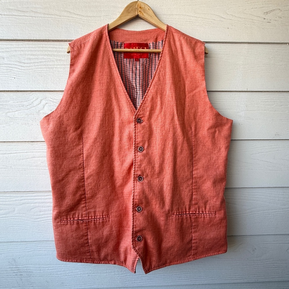 INSERCH Men’s Casual Dress Vest | Size 3XL | Orange | Limited Edition | Style It